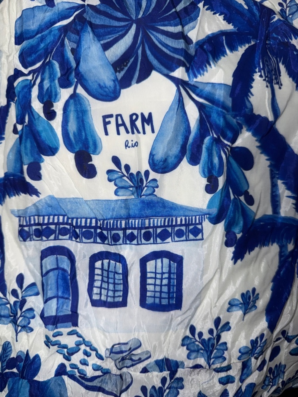 ‼️NEW Farm Rio Sweet Rio Blue Puff Sleeves Mini Dress - Picture 12 of 13